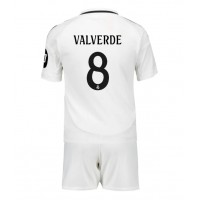 Real Madrid Federico Valverde #8 Heimtrikotsatz Kinder 2024-25 Kurzarm (+ Kurze Hosen)